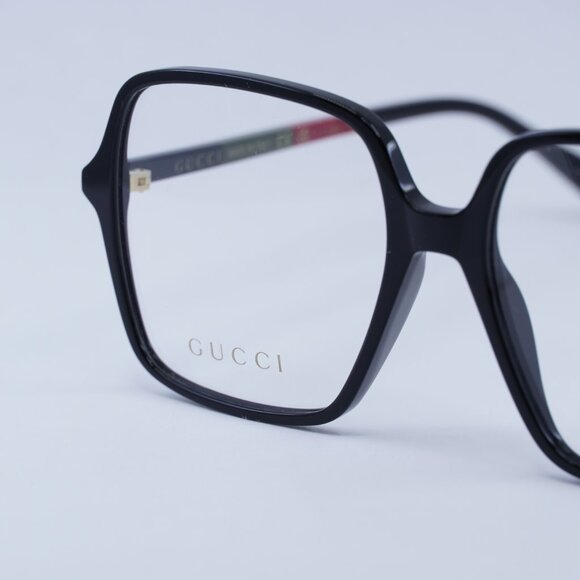 Gucci GG1003O 008 Eyeglasses Shiny Black 53mm Square Frame - Picture 9 of 11